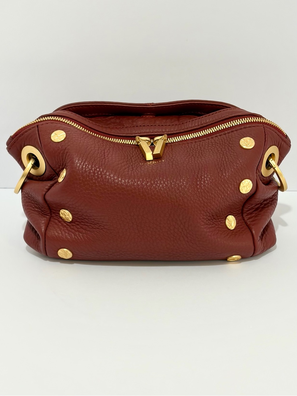 Hammitt Crossbody Bag in Deep Burgundy with Gold Hardware